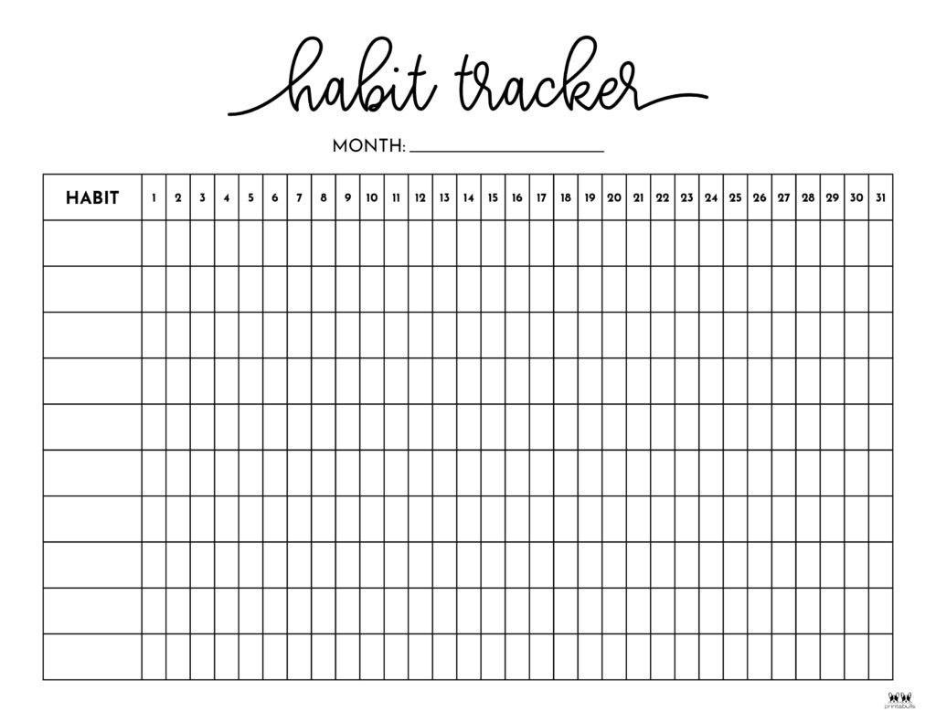 habit trackers - 77 free printables | printabulls